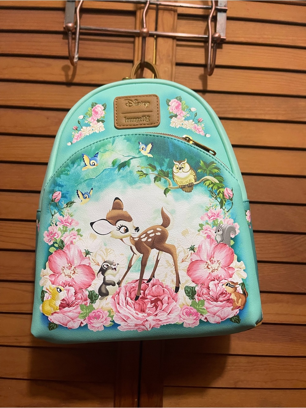 Loungefly Mint Green Bambi Floral Kids Backpack
